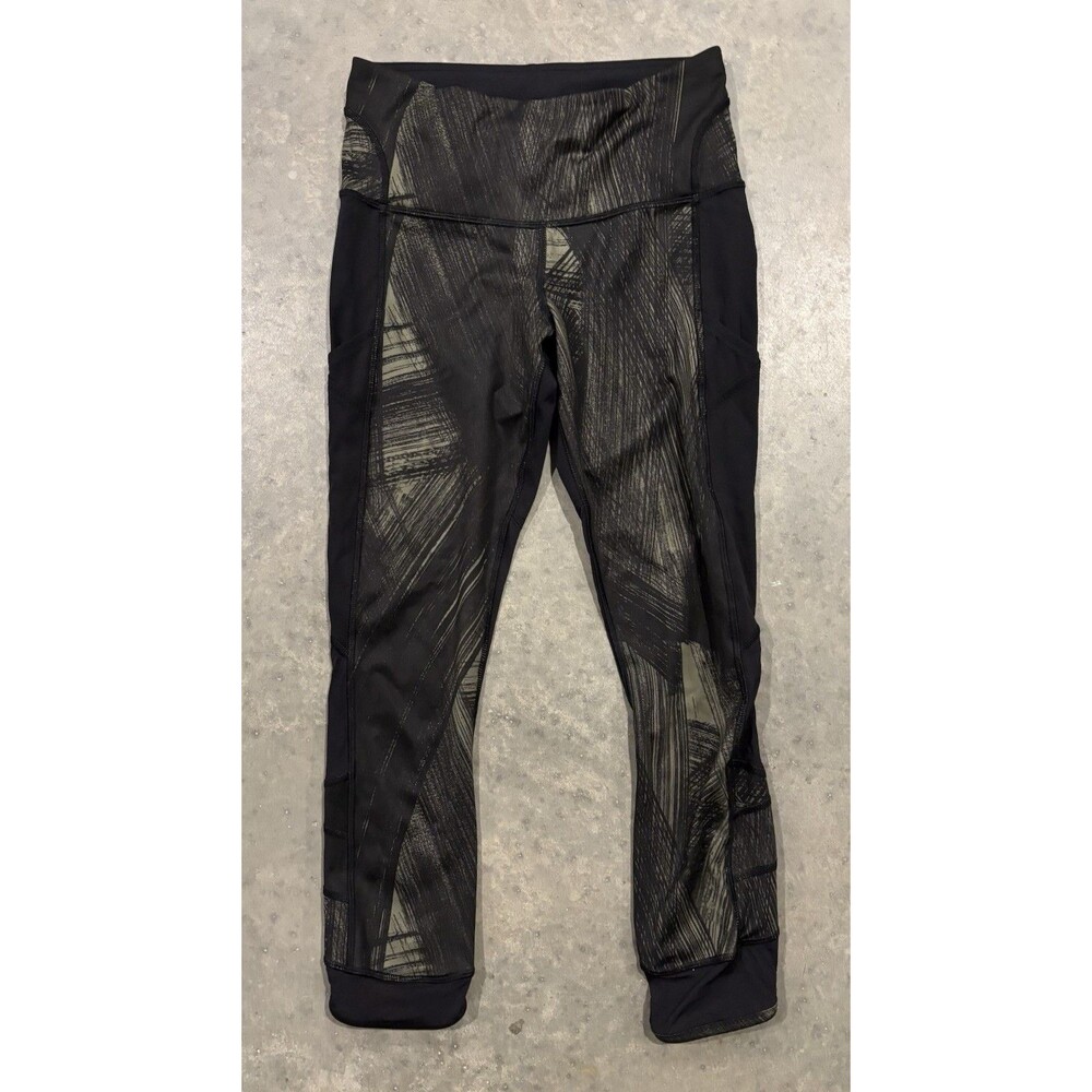 Lululemon Pace Rival Crop Luxtreme Stripe Play Mesh Leggings Sz 4